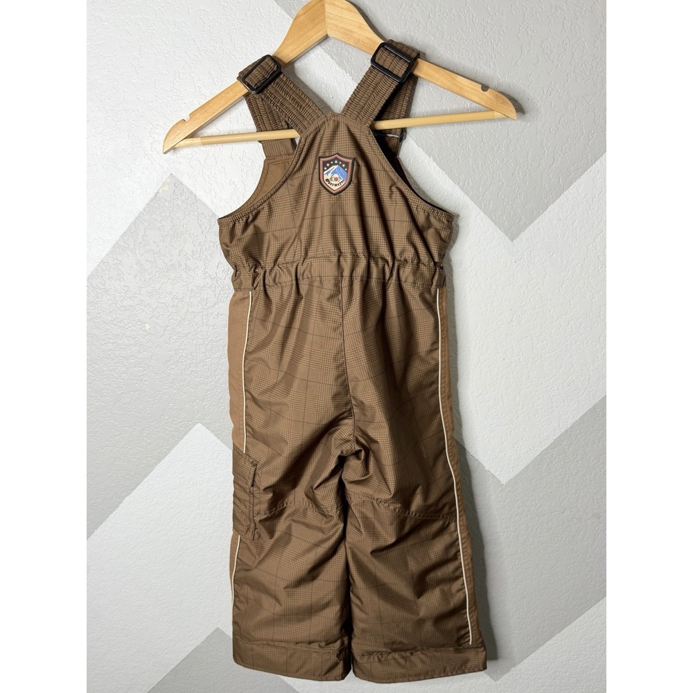 Obermeyer Worker Bib Pant Boys 4 Brown Plaid Insulated Snow Ski Bib I-Grow - Picture 3 of 15